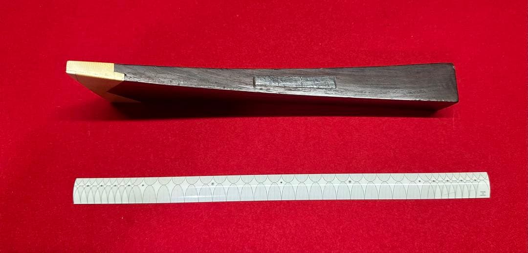 義太夫三線撥49 黒檀と天然素材 約24.4cm 259g 開き8.7