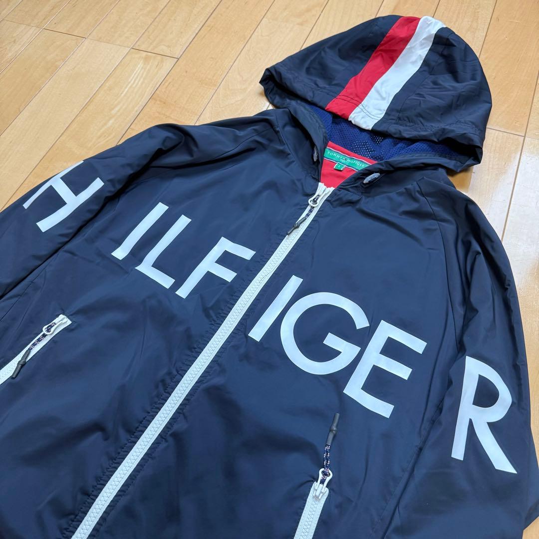 【美品】 トミーヒルフィガー ゴルフ ウィンドブレーカー ジャケット 紺 L