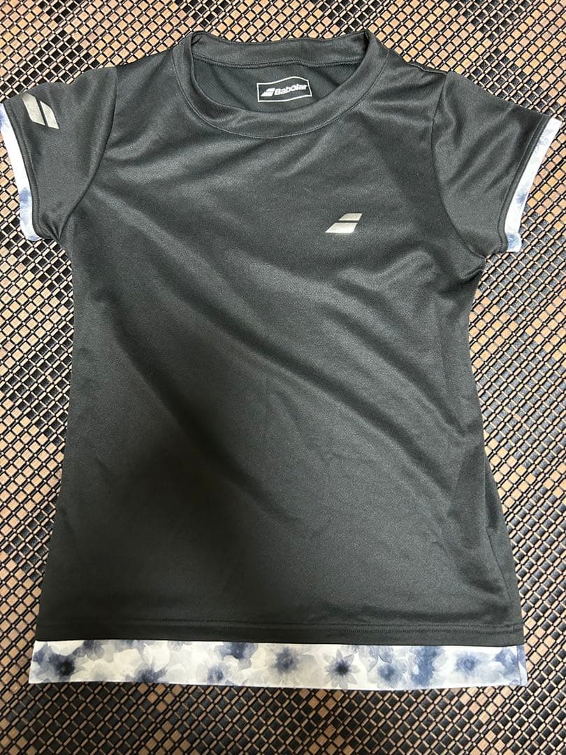 BabolaTバボラ　セットアップ　スコートTシャツ　ブラック　花柄　上L 下O
