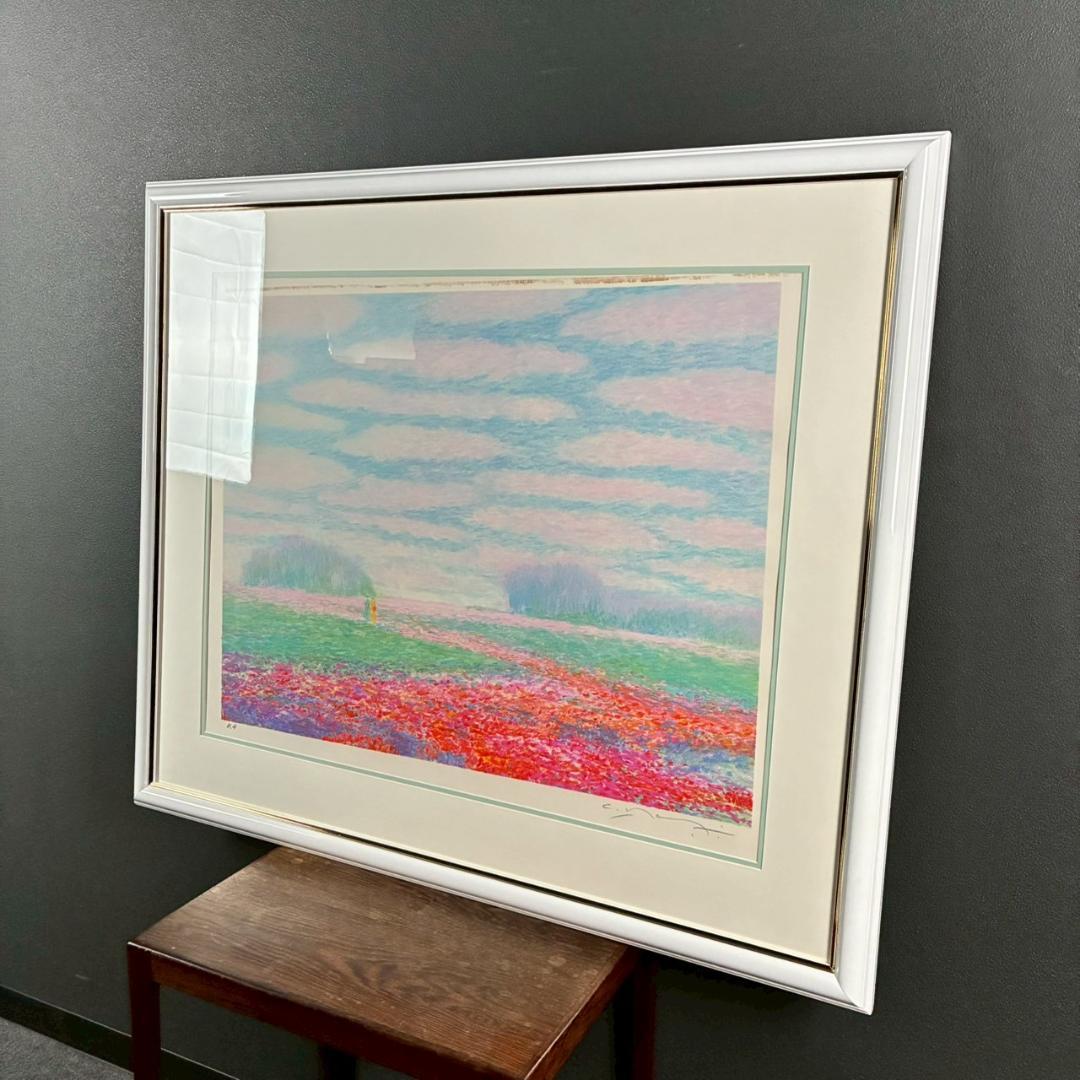 クロード・マヌキャン「花畑Ⅰ」リトグラフ 直筆サイン入り フランスの画家