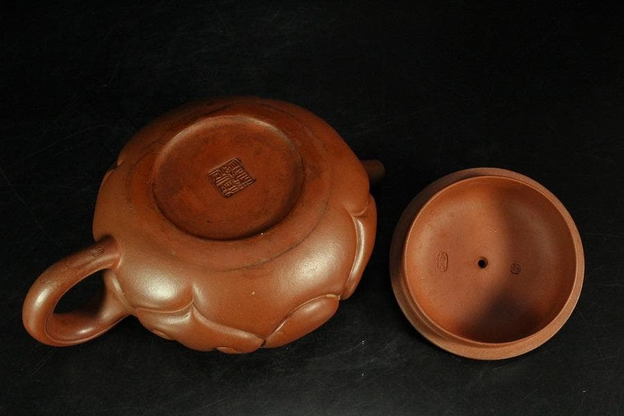 中国美術 朱泥 茶器 急須 在印(K-YC693)