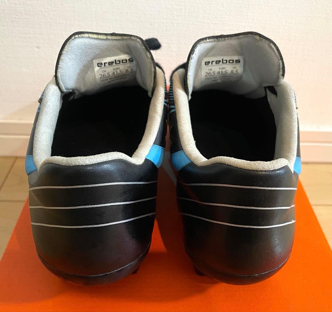 【美品】erebos サッカーシューズ スパイク 青黒 26.5cm