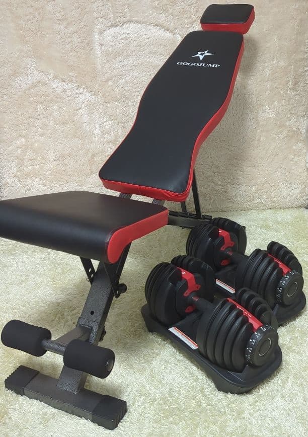 ①　ベンチ台　ダンベルセット　24kg　可変式 トレーニング