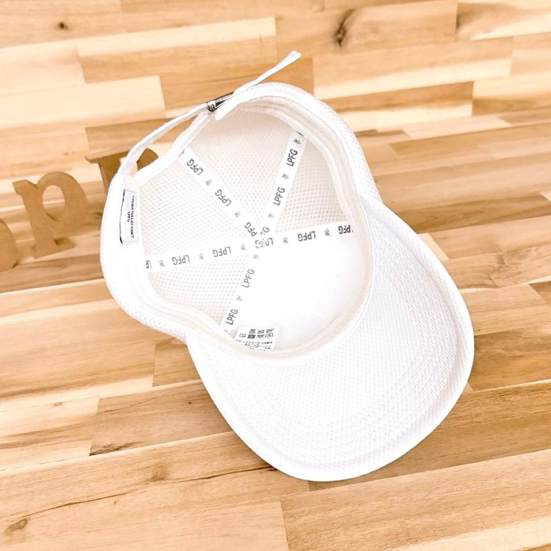 【ルシアンペラフィネ】LPFG ゴルフ スカル メッシュキャップ 白ホワイト