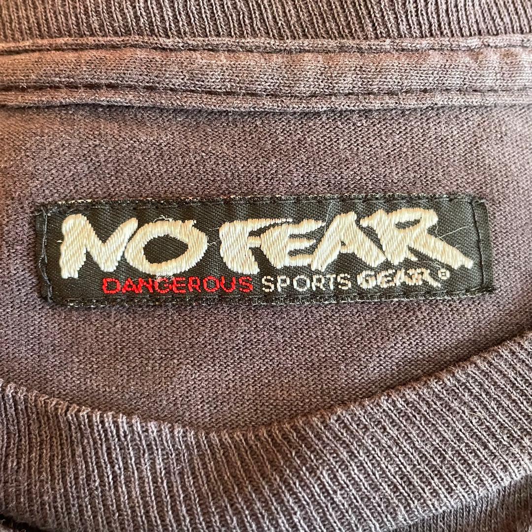 90s NO FEAR レタリング 長袖 Tシャツ フェード 横乗り レア