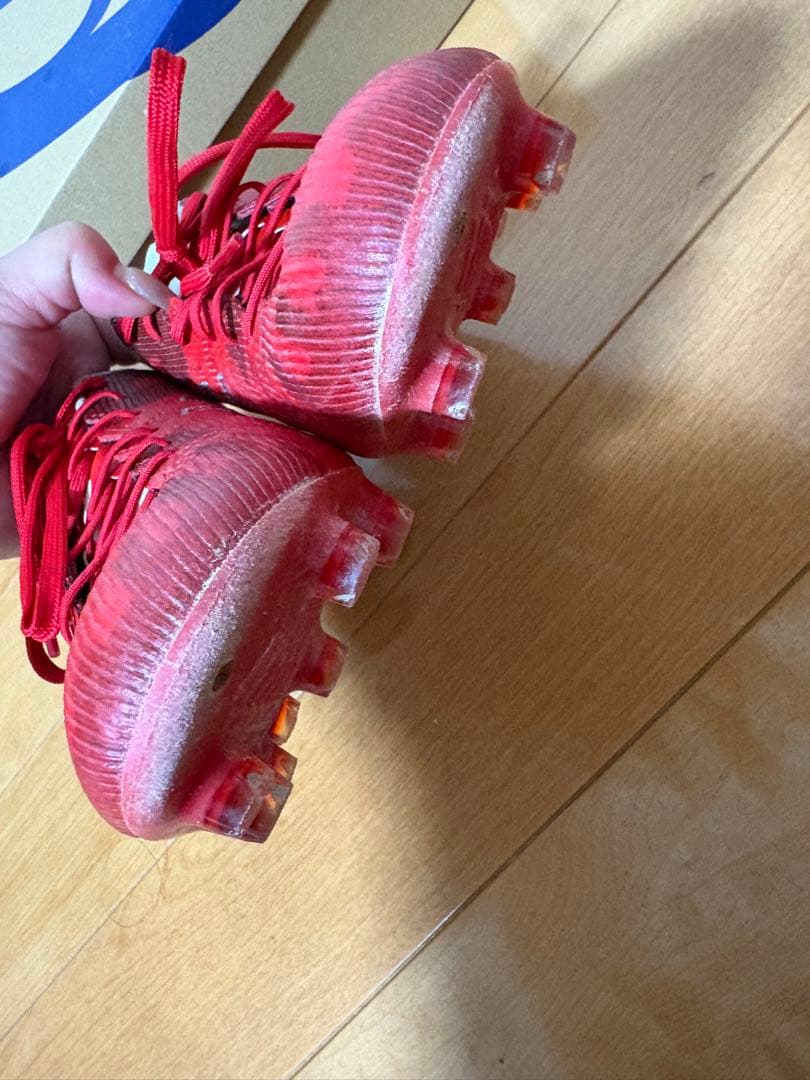 ASICS サッカースパイクアクロス2レッド 固定スタッド