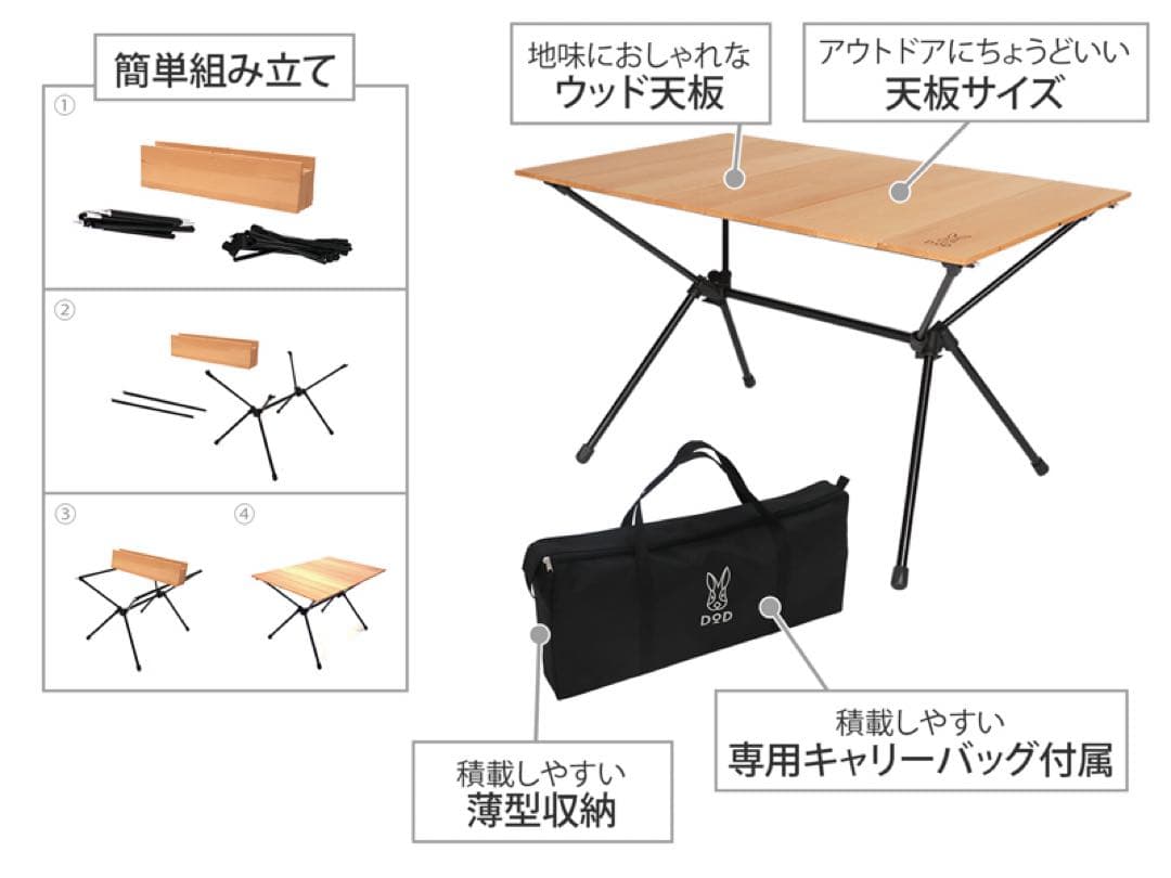 【メーカー販売終了モデル】DOD ジミニーテーブルM