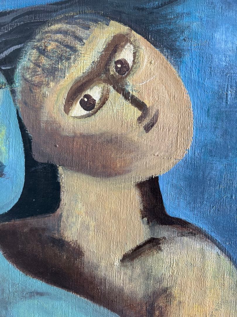 竹中三郎　大きな油絵　額入　出品作品