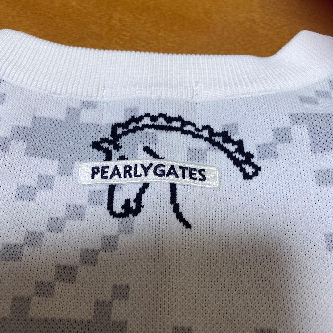 PEARLYGATES パーリーゲイツ ホワイト白 ゴルフVネック ベスト馬模様