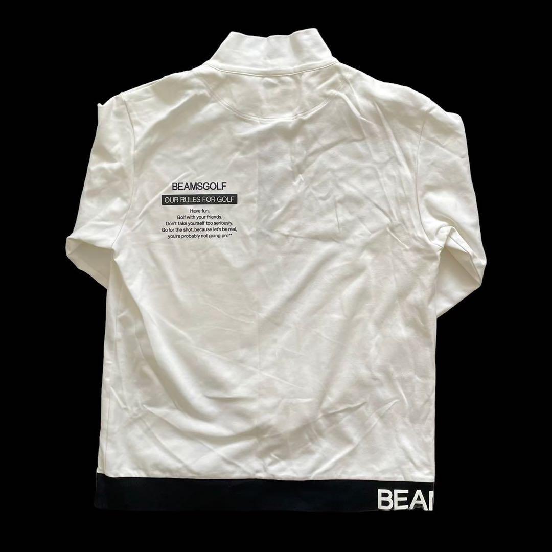 BEAMSGOLF ビームスゴルフ 長袖ロゴ入りトレーナー 白 黒 ゴルフ 趣味