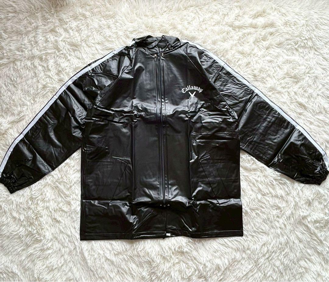 【美品】キャロウェイ ゴルフ レインウェア セットアップ スポーツウェア 黒XL