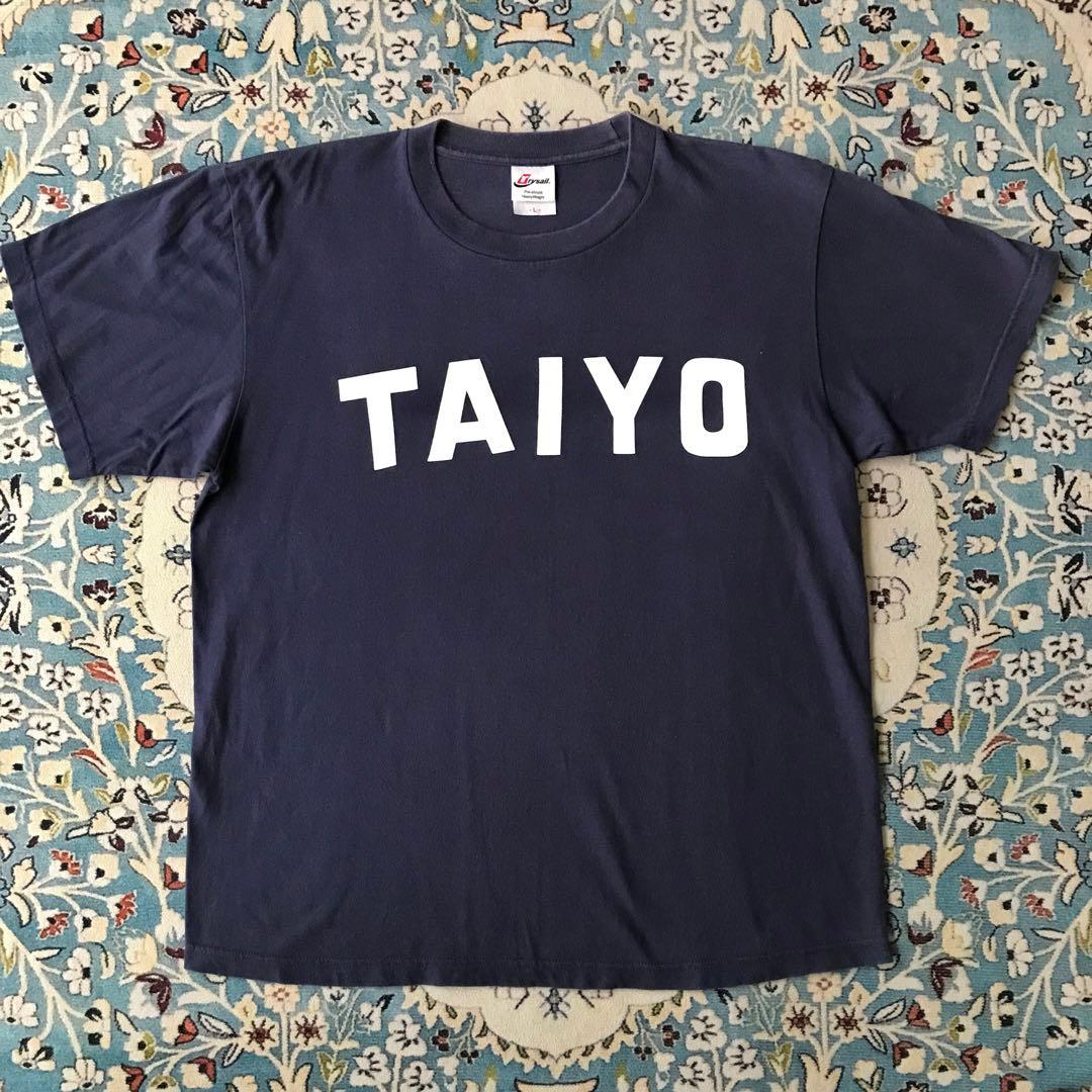 横浜大洋ホエールズ TAIYO ユニフォーム柄 Tシャツ L 紺 ネイビー