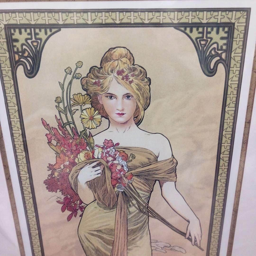 額装 ミュシャ リトグラフ 春✨未使用品✨ 90×50cm