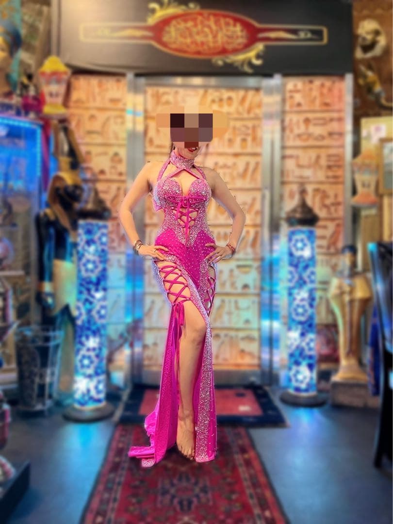 Mintra様　ベリーダンス衣装4Mさん購入Aziza?ピンクワンピ
