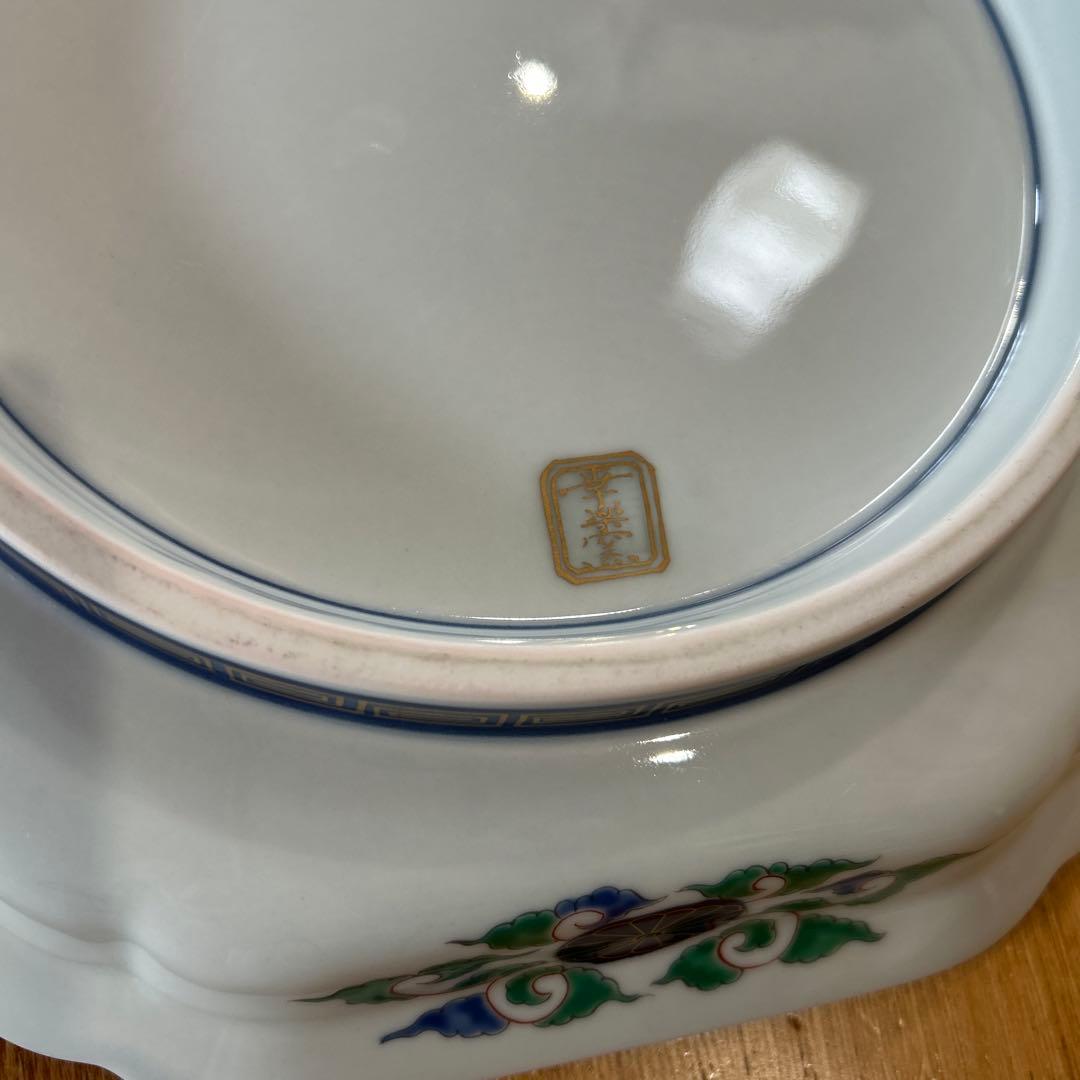 有田焼 古伊万里 錦色絵山水 幸楽窯 六角大皿