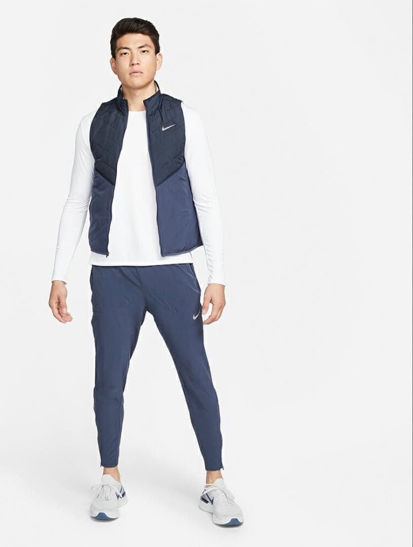 NIKE ランニングウェア ベスト 新品 メンズ アウター ナイキ L ネイビー