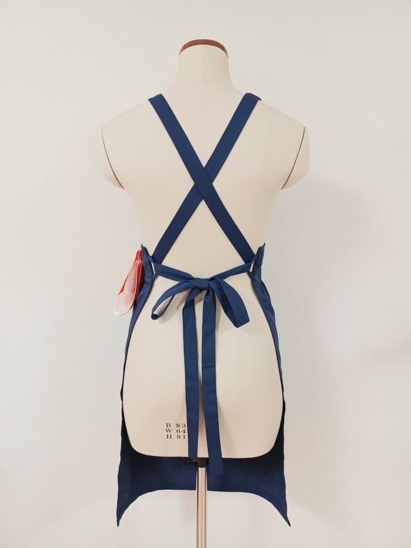 茶道　稽古着エプロン　ネイビー