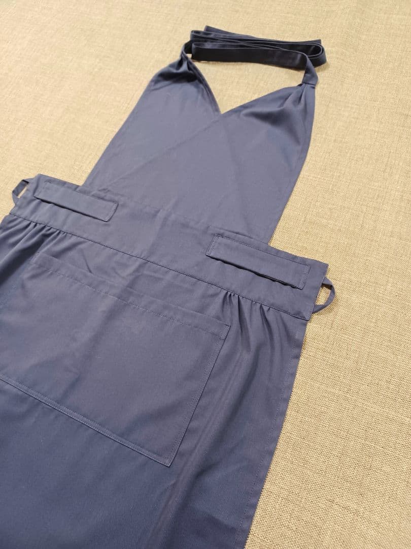 茶道　稽古着エプロン　ネイビー
