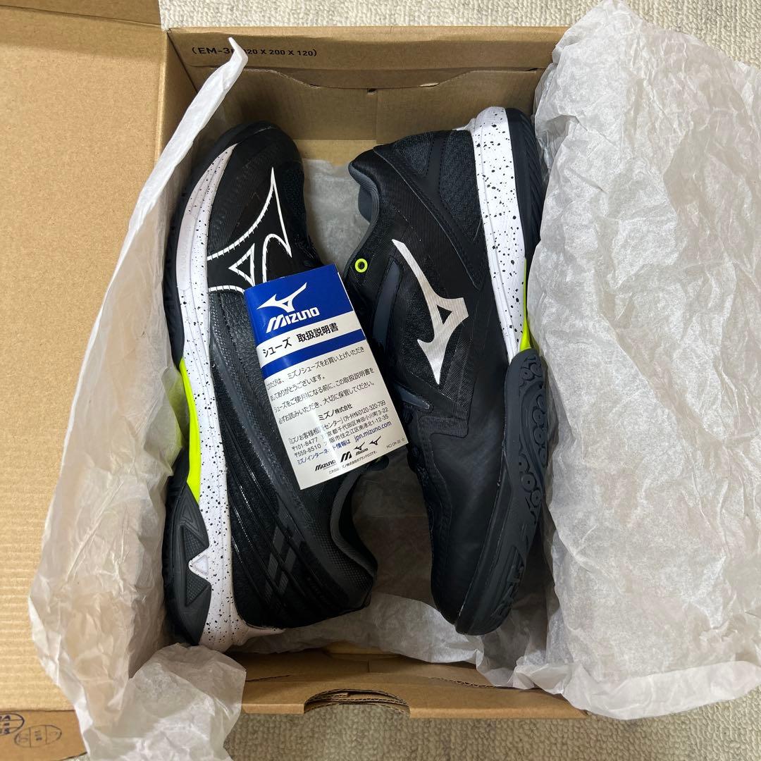 Mizunoバドミントンシューズウェーブクロー3ワイド26.5ブラック/イエロー