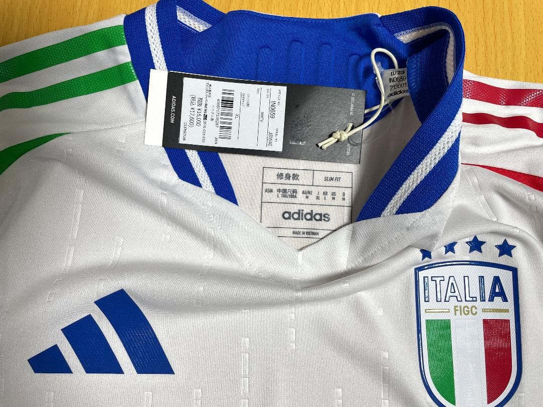 正規品 イタリア代表 24 オーセン アウェイ ユニ 日本XL 定価17600円