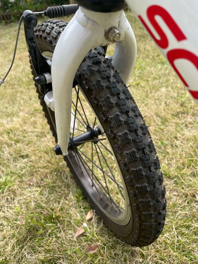 値下げ　シャイデック　モンベル　キッズ　自転車16インチ ホワイト　後輪泥よけ付