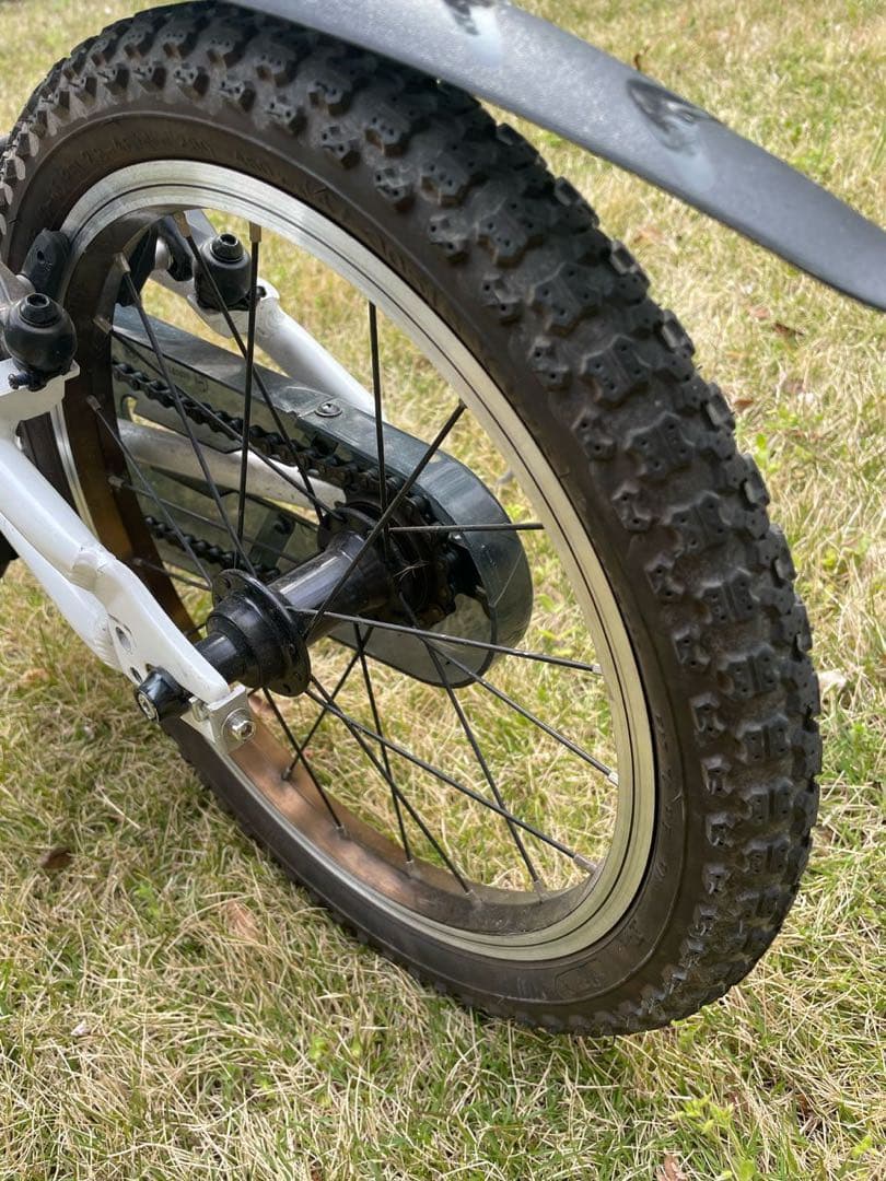 値下げ　シャイデック　モンベル　キッズ　自転車16インチ ホワイト　後輪泥よけ付