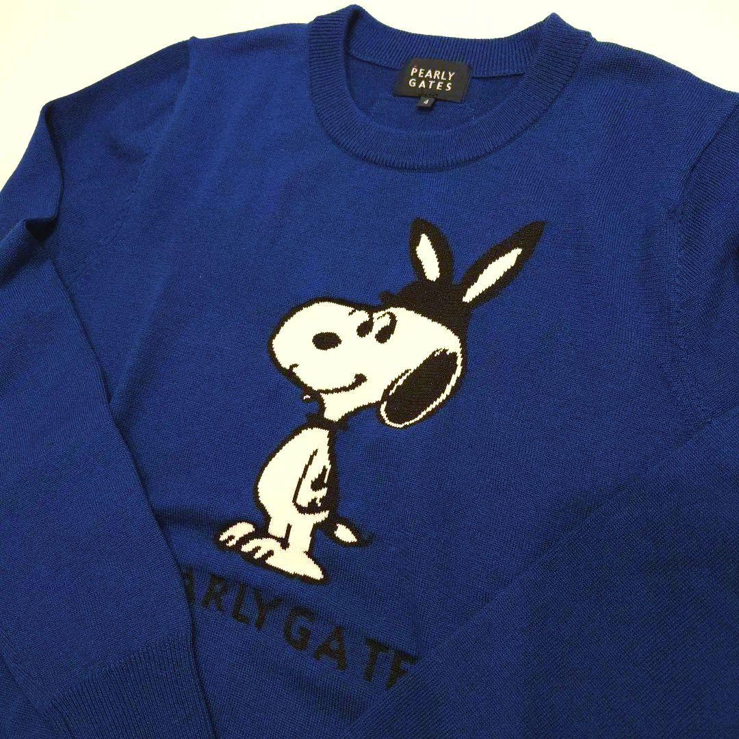 PEARLY GATES スヌーピー セーター ブルー　サイズ４パーリーゲイツ