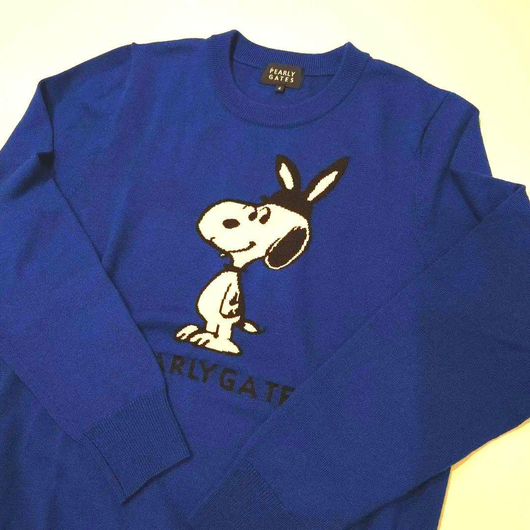 PEARLY GATES スヌーピー セーター ブルー　サイズ４パーリーゲイツ