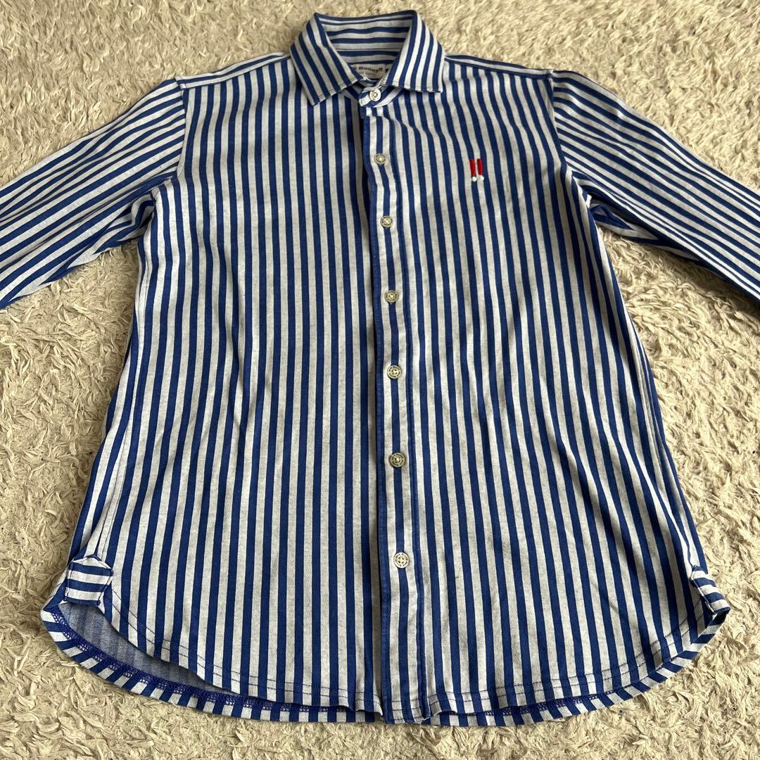 ジャックバニー/パーリーゲイツ/ストライプシャツ/白青/4