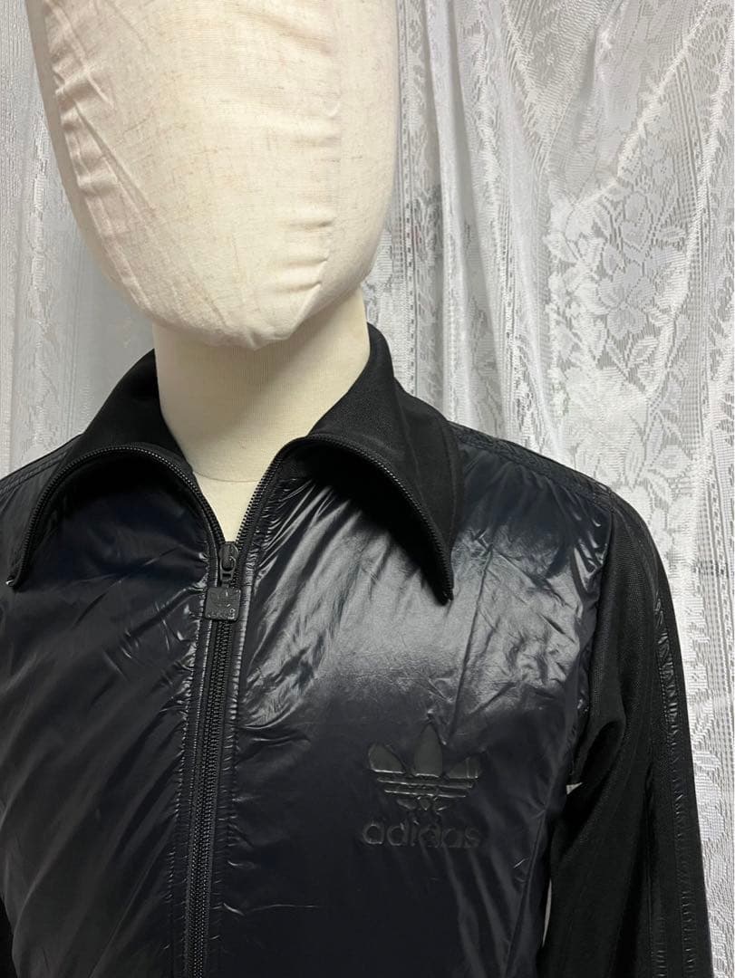 adidas トラックジャケット　ジャージ　ジップアップ　トレホイル 黒　L
