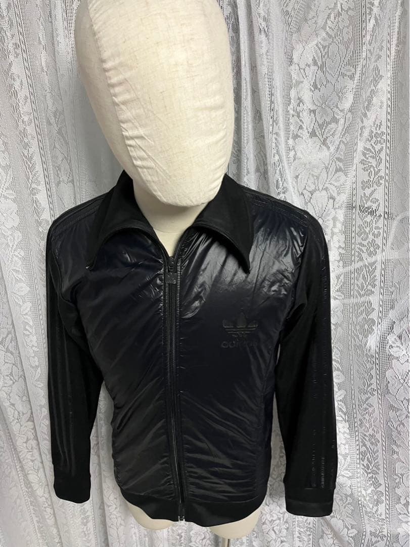 adidas トラックジャケット　ジャージ　ジップアップ　トレホイル 黒　L