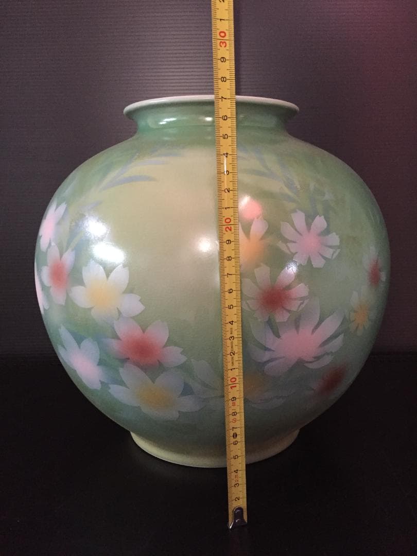 昭和レトロ花瓶　九谷焼9号花瓶　新品未使用　年代物