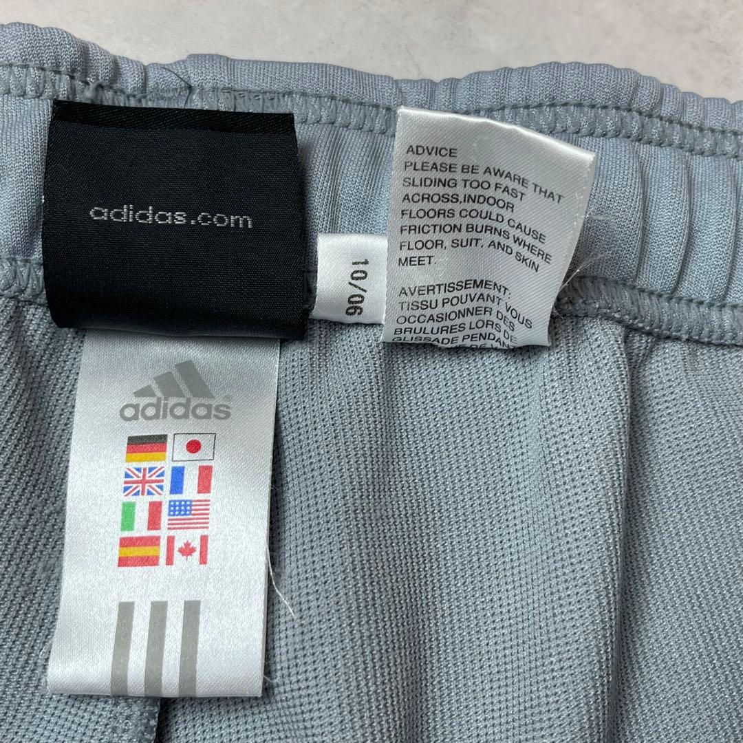 00s adidas トラックパンツ 3ライン ライトブルーグレー L