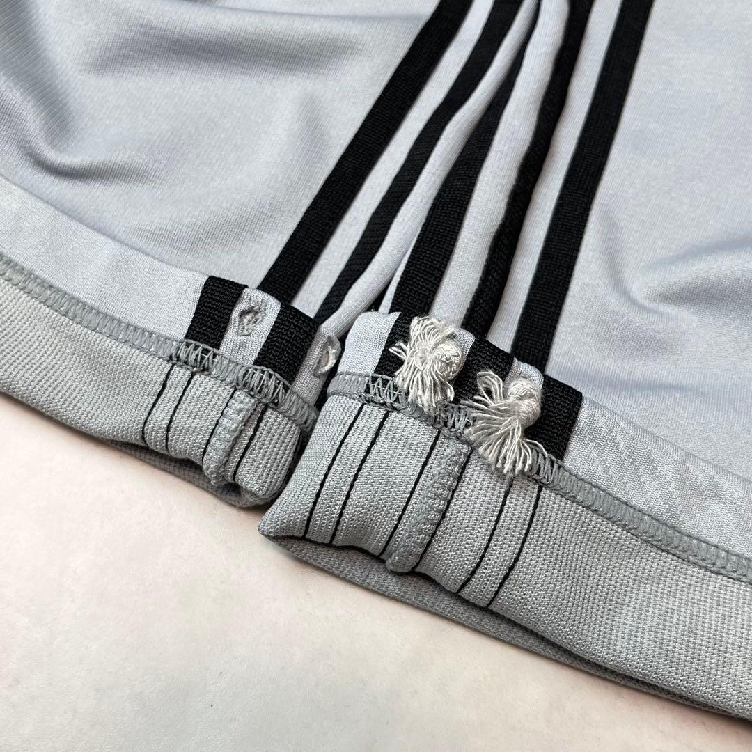 00s adidas トラックパンツ 3ライン ライトブルーグレー L