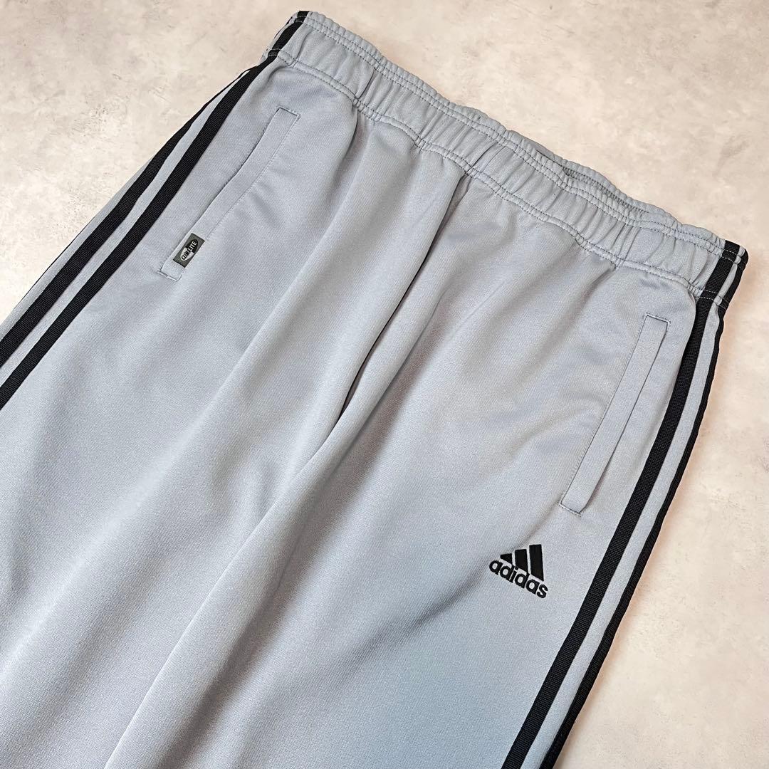 00s adidas トラックパンツ 3ライン ライトブルーグレー L
