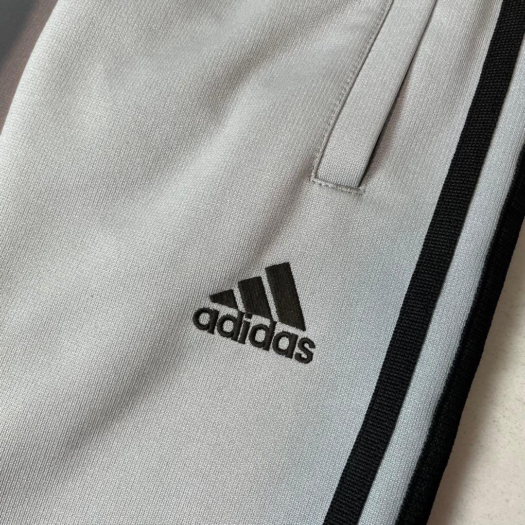 00s adidas トラックパンツ 3ライン ライトブルーグレー L