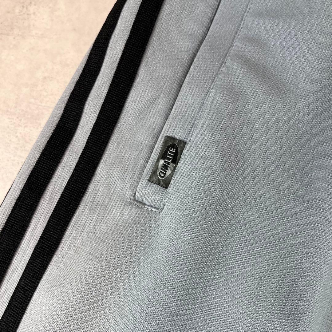 00s adidas トラックパンツ 3ライン ライトブルーグレー L