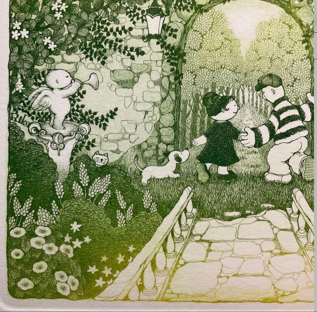 絵画・額縁・版画・上砂理佳・Prelude(1999年)・エッチング ・美術品
