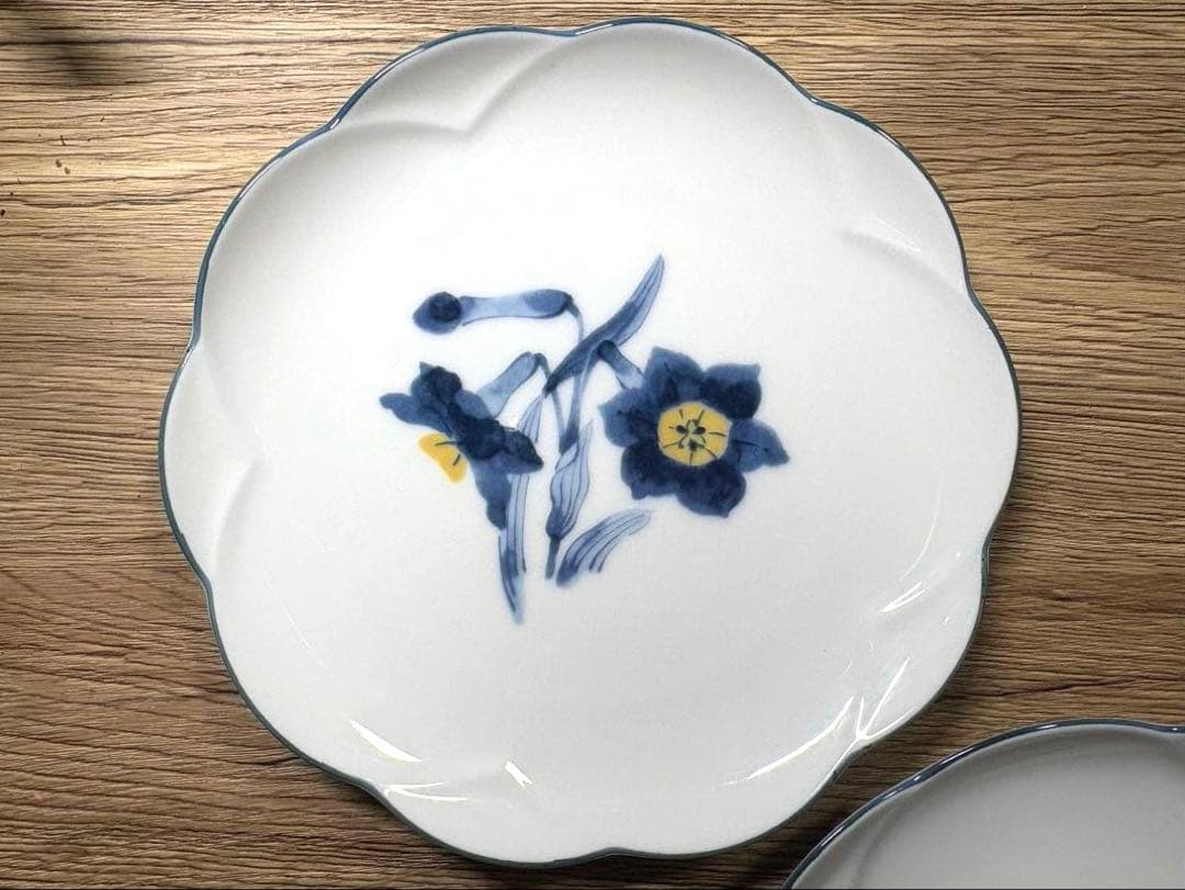 希少 乃りたけ Noritake 和皿 5枚セット 昭和モダン 花絵 廃番