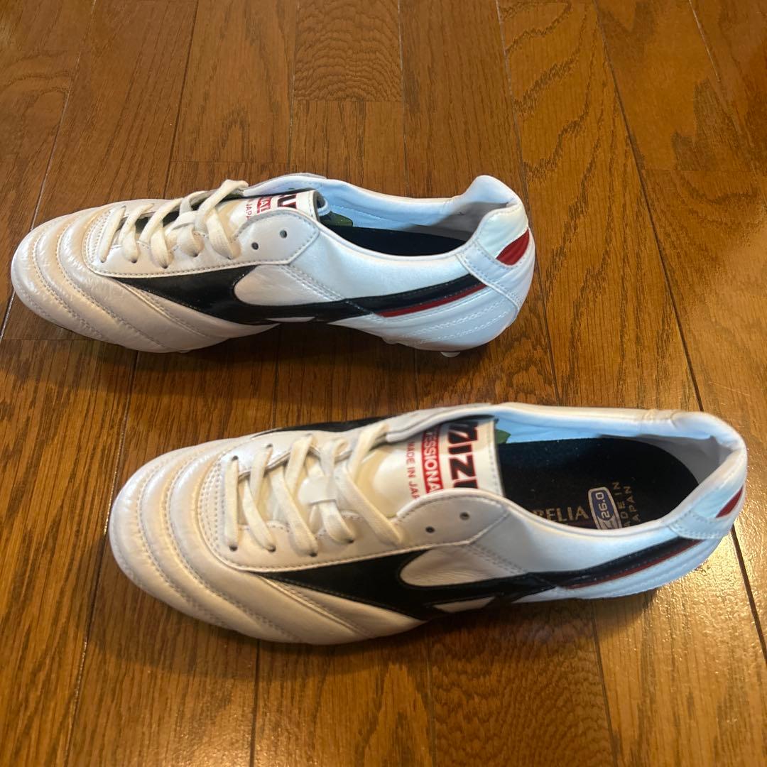 新品未使用　Mizuno Morelia 26cm 袋付き、お手入れセット