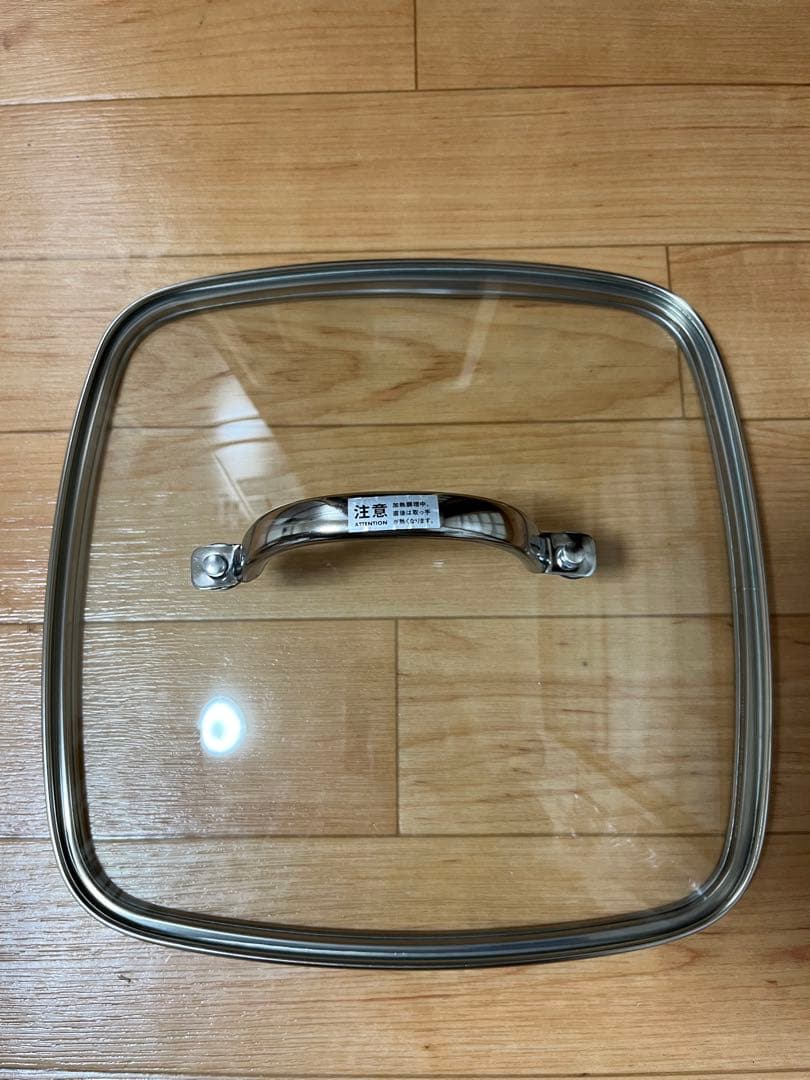 MEYER 正方形グリルパン 24㎝ガラス蓋　グリルプレス付き　中古