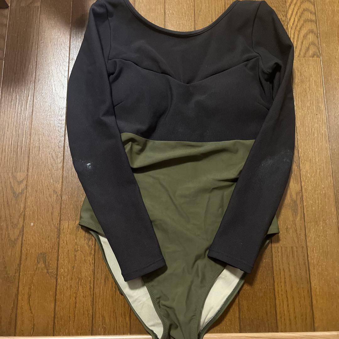 Longsleeve onepiece -black × khaki