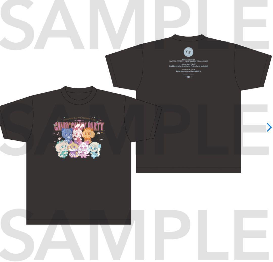 CANDY TUNE きゃんぱてぃツアーTシャツ　スミクロ　XLサイズ