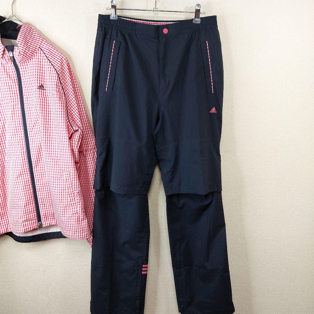 【人気】adidas レディース レインウェア Lサイズ 収納袋付き　チェック