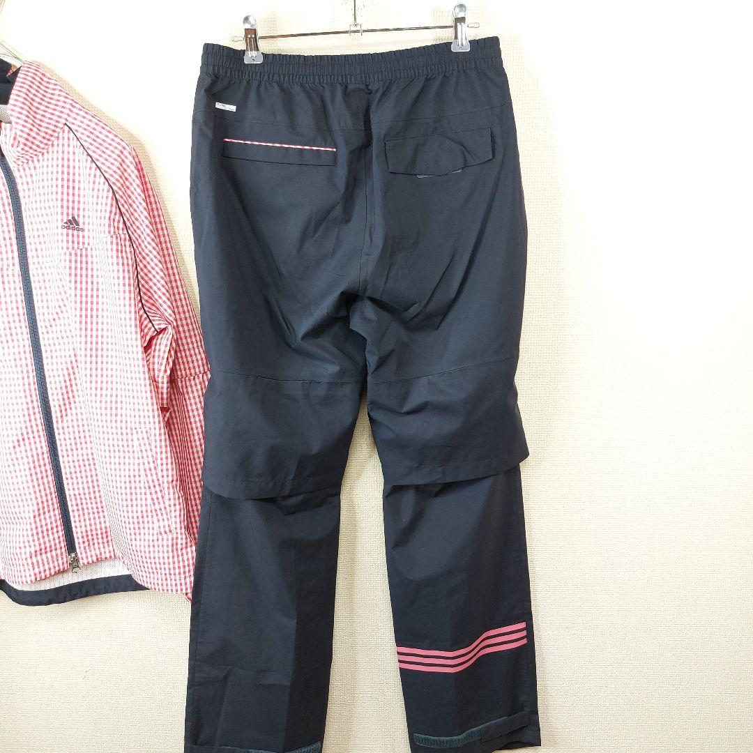 【人気】adidas レディース レインウェア Lサイズ 収納袋付き　チェック