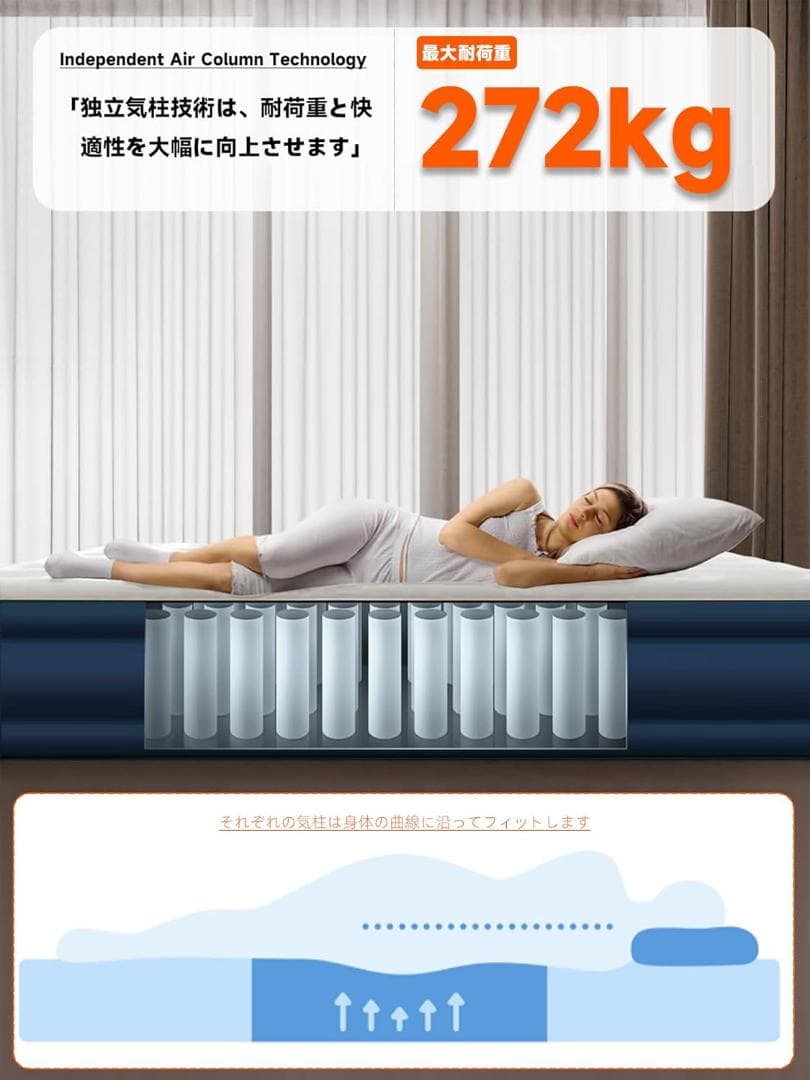 エアーベッド 電動ポンプ内蔵 厚50cm エアベッド