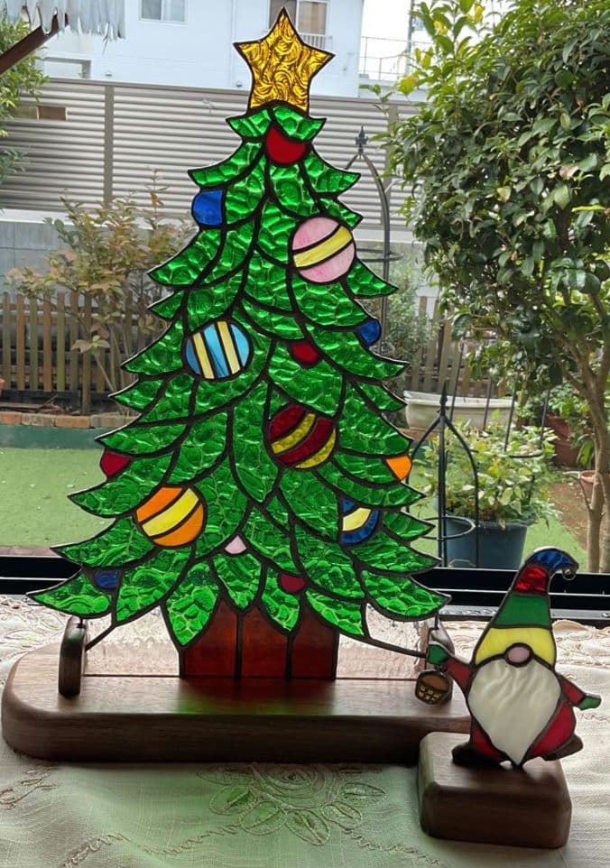 ステンドグラスパネル　クリスマス①