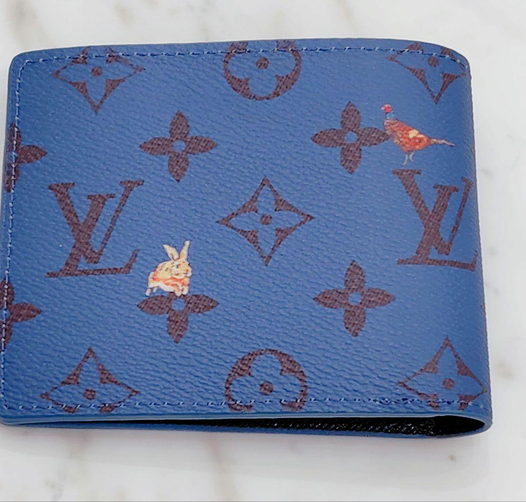 アニマル柄☆二つ折り財布☆ネイビー☆LOUISVUITTON☆ノベルティ