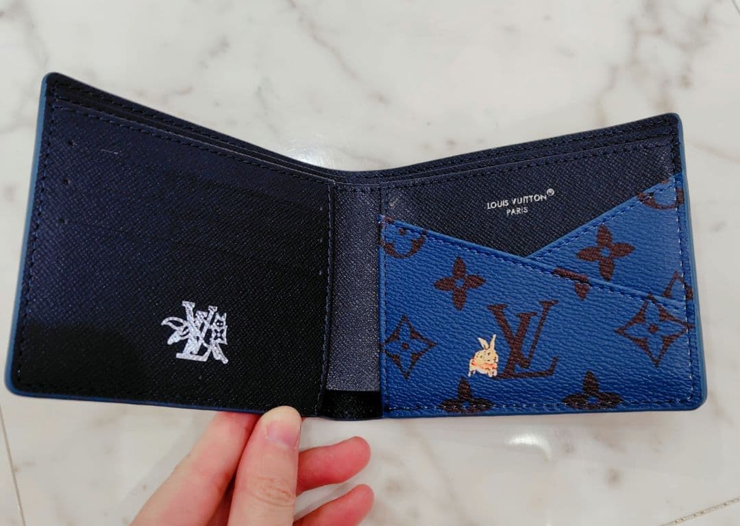 アニマル柄☆二つ折り財布☆ネイビー☆LOUISVUITTON☆ノベルティ