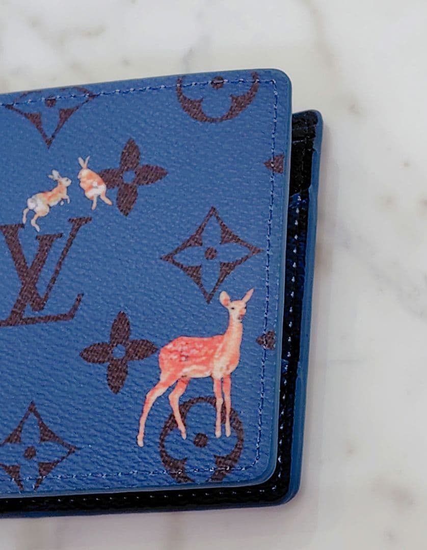 アニマル柄☆二つ折り財布☆ネイビー☆LOUISVUITTON☆ノベルティ